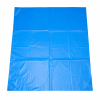 Blauwe HDPE zak 20 my formaat 400 × 600 mm, vlak opengevouwen op een witte achtergrond, geschikt voor lichtgewicht verpakkingen en industriële toepassingen.