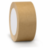Bruine ECO papieren verpakkingstape van 50 mm x 50 m, afgebeeld als een enkele rol op een witte achtergrond. Duurzame kraft papieren tape geschikt voor het sluiten van dozen, verzendverpakkingen en milieuvriendelijke verpakkingsoplossingen.