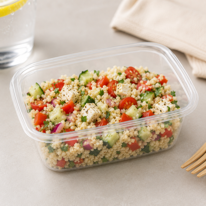 PP saladebakjes rechthoekig 200cc