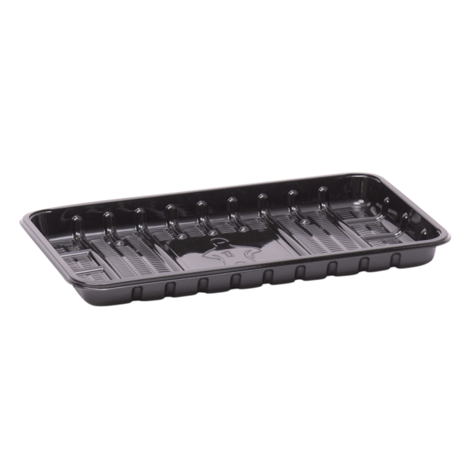 APET KS 73 L vleeswarenschalen formaat 230 x 135 x 20 mm (Zwart)