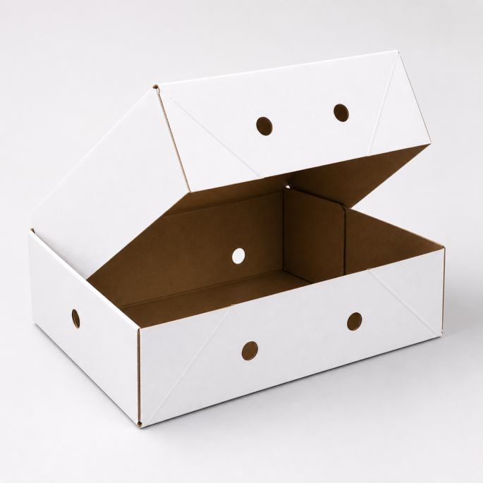 Paraatdozen 700 grams met deksel formaat 390 x 290 x 120 mm (Wit)
