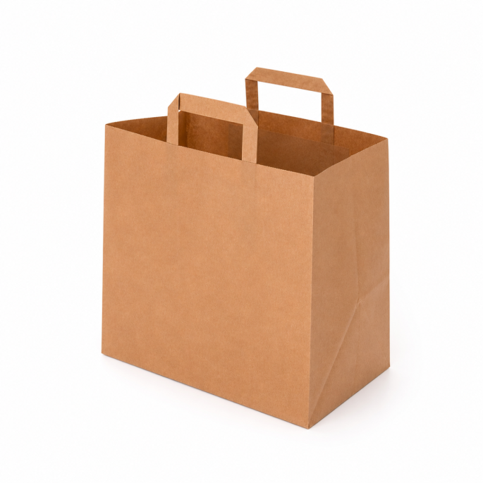 Papieren kraft tasjes 32x22x26cm 21L 80gr