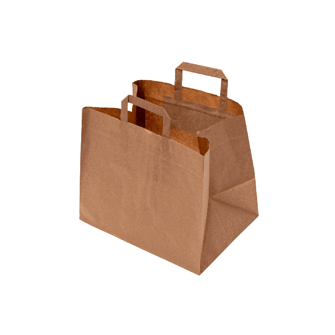 Papieren kraft tasjes 32x22x26cm 21L 80gr