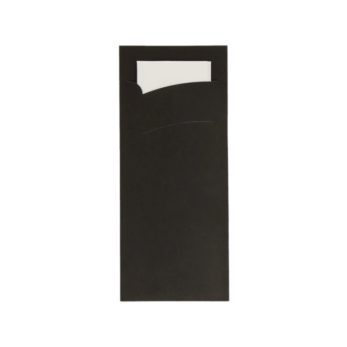 Pochette zwart met servet