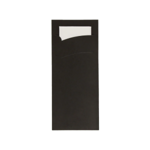 Pochette zwart met servet